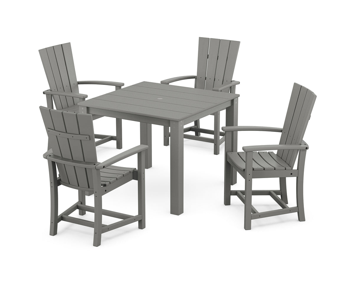 POLYWOOD Quattro 5-Piece Parsons Dining Set in Slate Grey