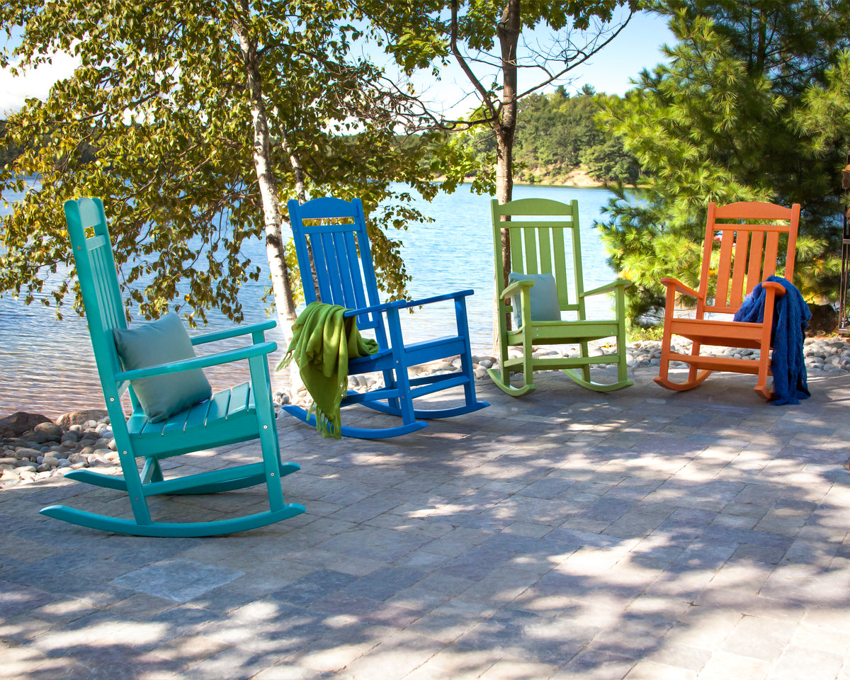 Lifestyle photo of the POLYWOOD Presidential Rocking Chair