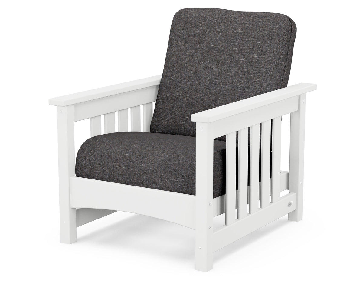 POLYWOOD Club Mission Chair in White / Ash Charcoal