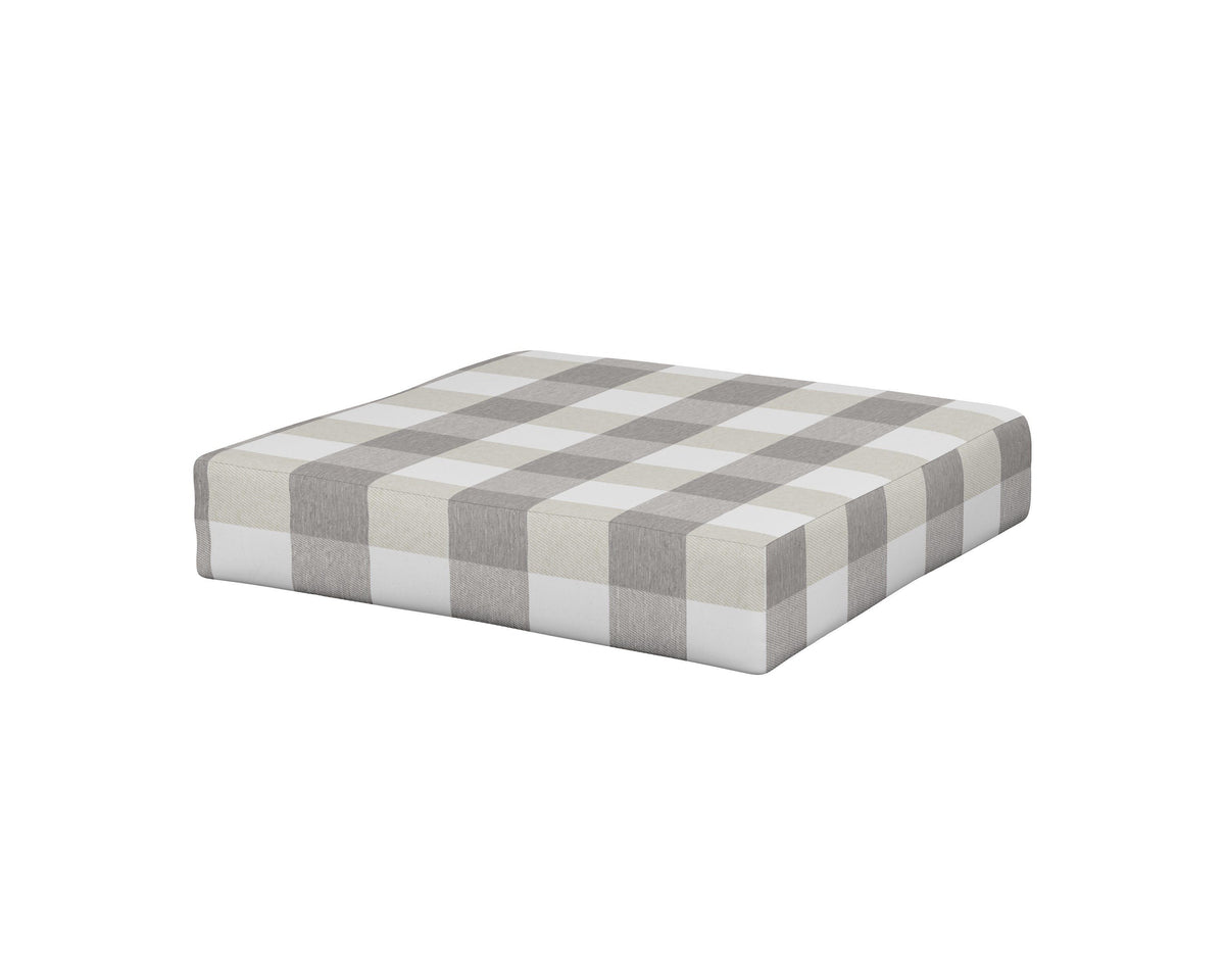 POLYWOOD Prescott Ottoman Cushion in Buffalo Plaid Grey Mist