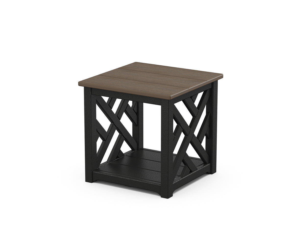 POLYWOOD Chippendale Accent Table in Black / Kona