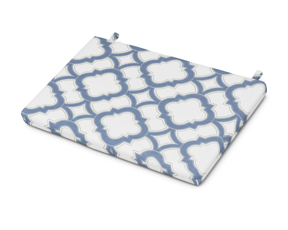 POLYWOOD Eastport Lounge Chair Cushion in Trellis Sky Blue