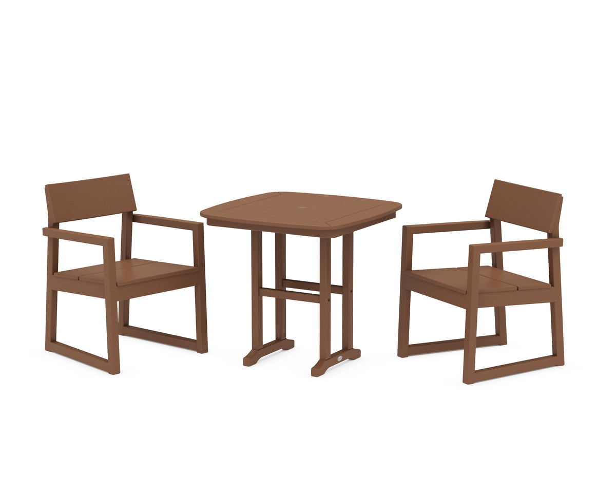 POLYWOOD EDGE 3-Piece Dining Set in Teak