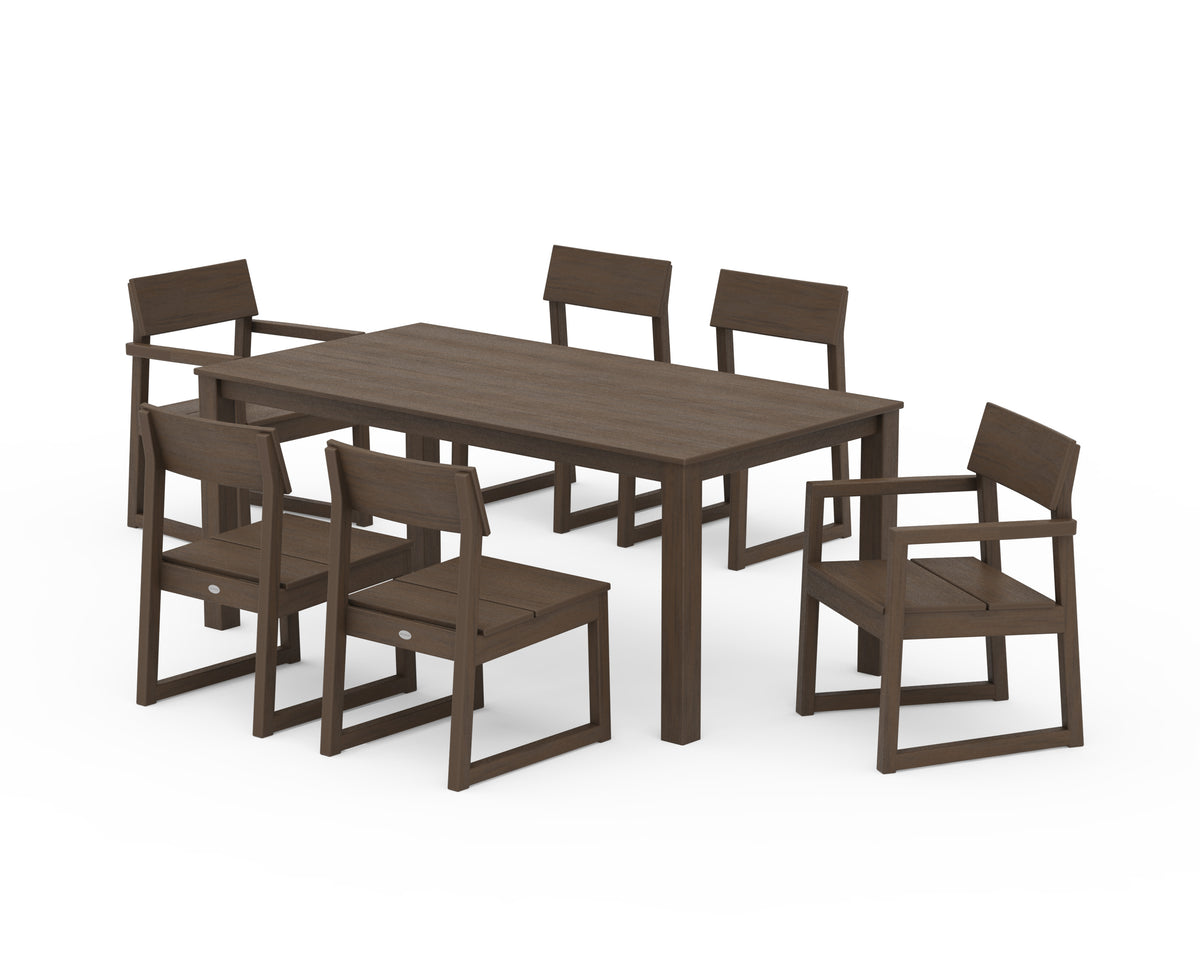 POLYWOOD EDGE 7-Piece Parsons Dining Set in Kona