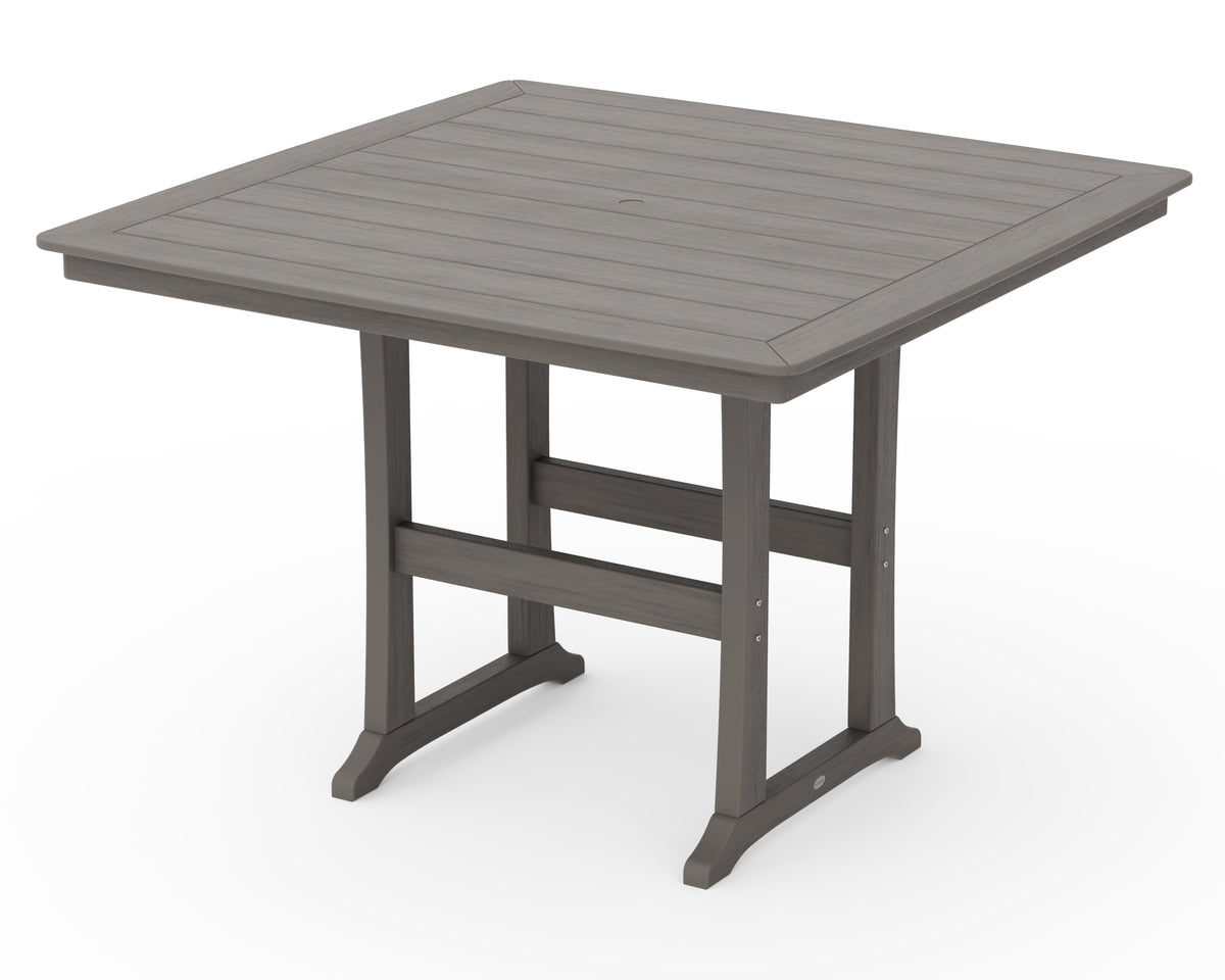 POLYWOOD Nautical Trestle 59" Bar Table in Driftwood