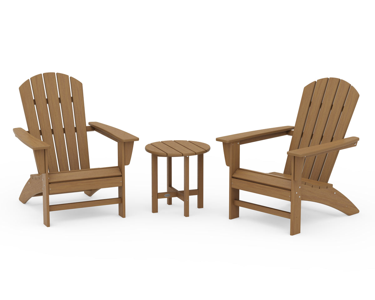 POLYWOOD Nautical 3-Piece Adirondack Set in Natural