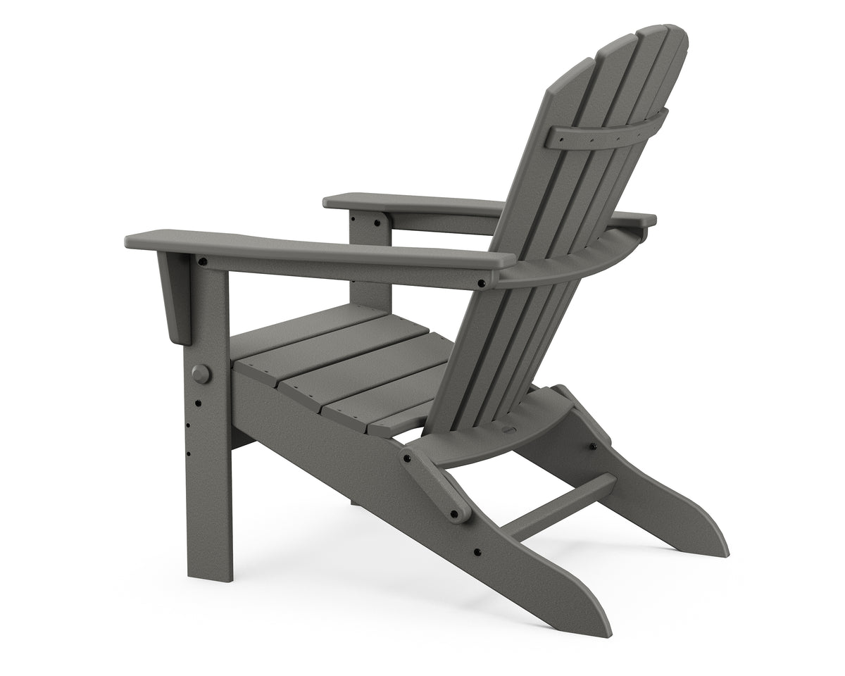 Alternate view of the POLYWOOD South Beach Folding Adirondack Chair in Slate Grey