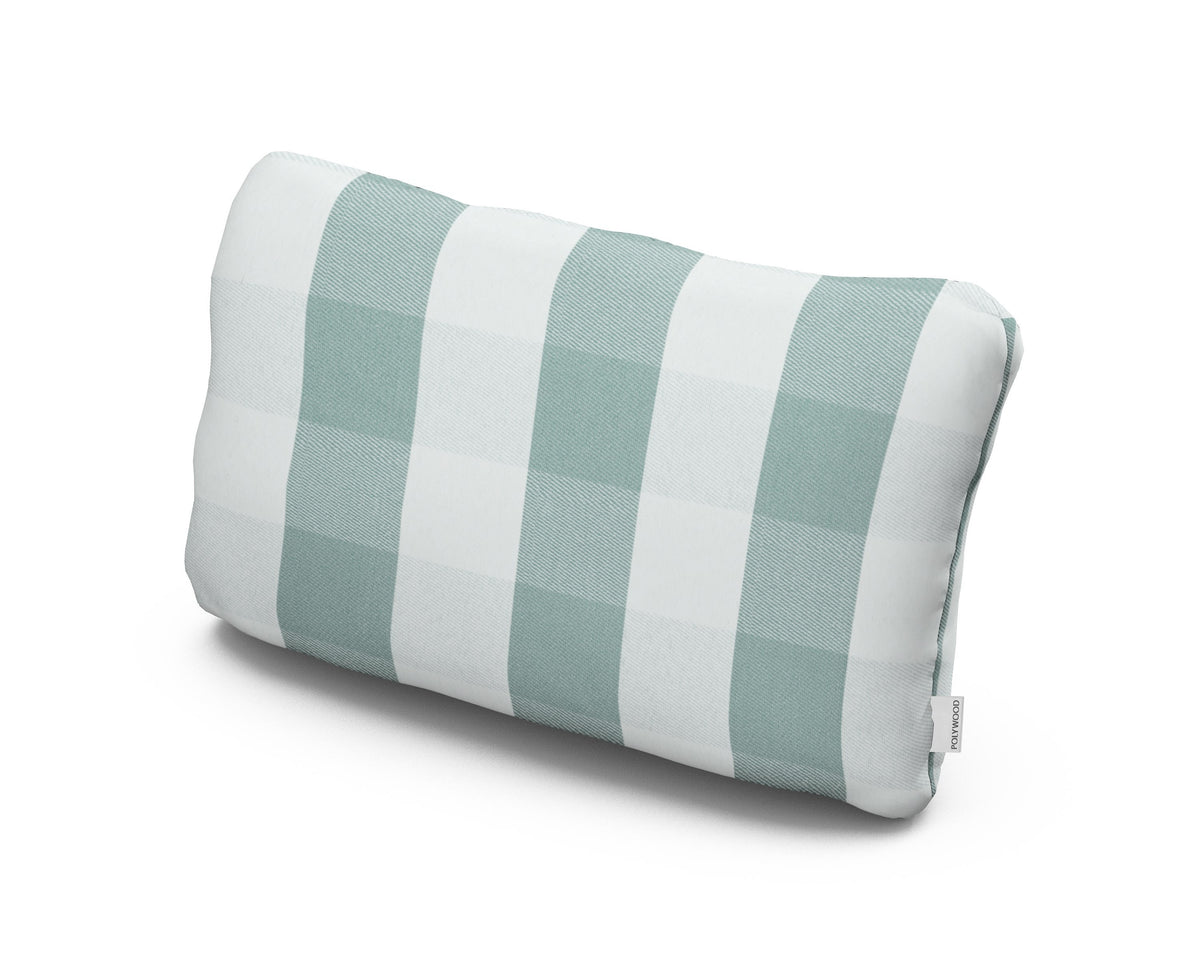 POLYWOOD Outdoor Lumbar Pillow in Buffalo Plaid Glacier Spa