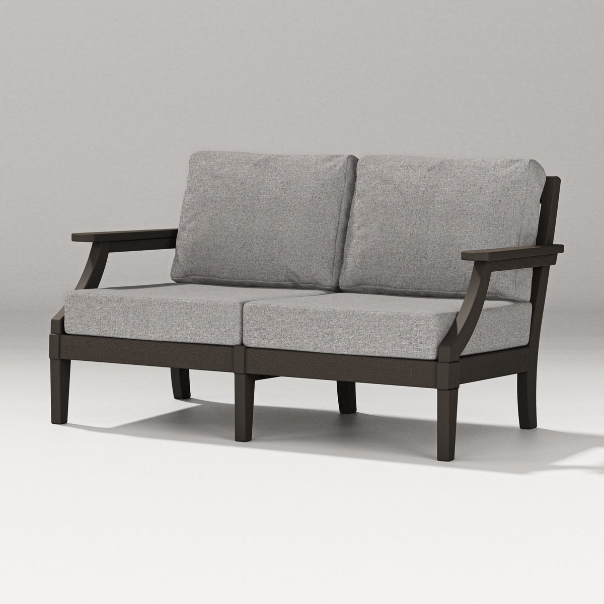 POLYWOOD Estate Loveseat in Vintage Coffee / Grey Mist