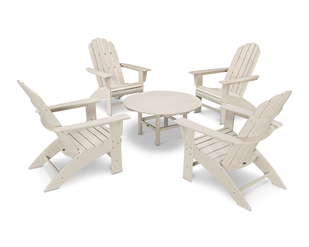 POLYWOOD Vineyard 5-Piece Oversized Adirondack Set in Sand