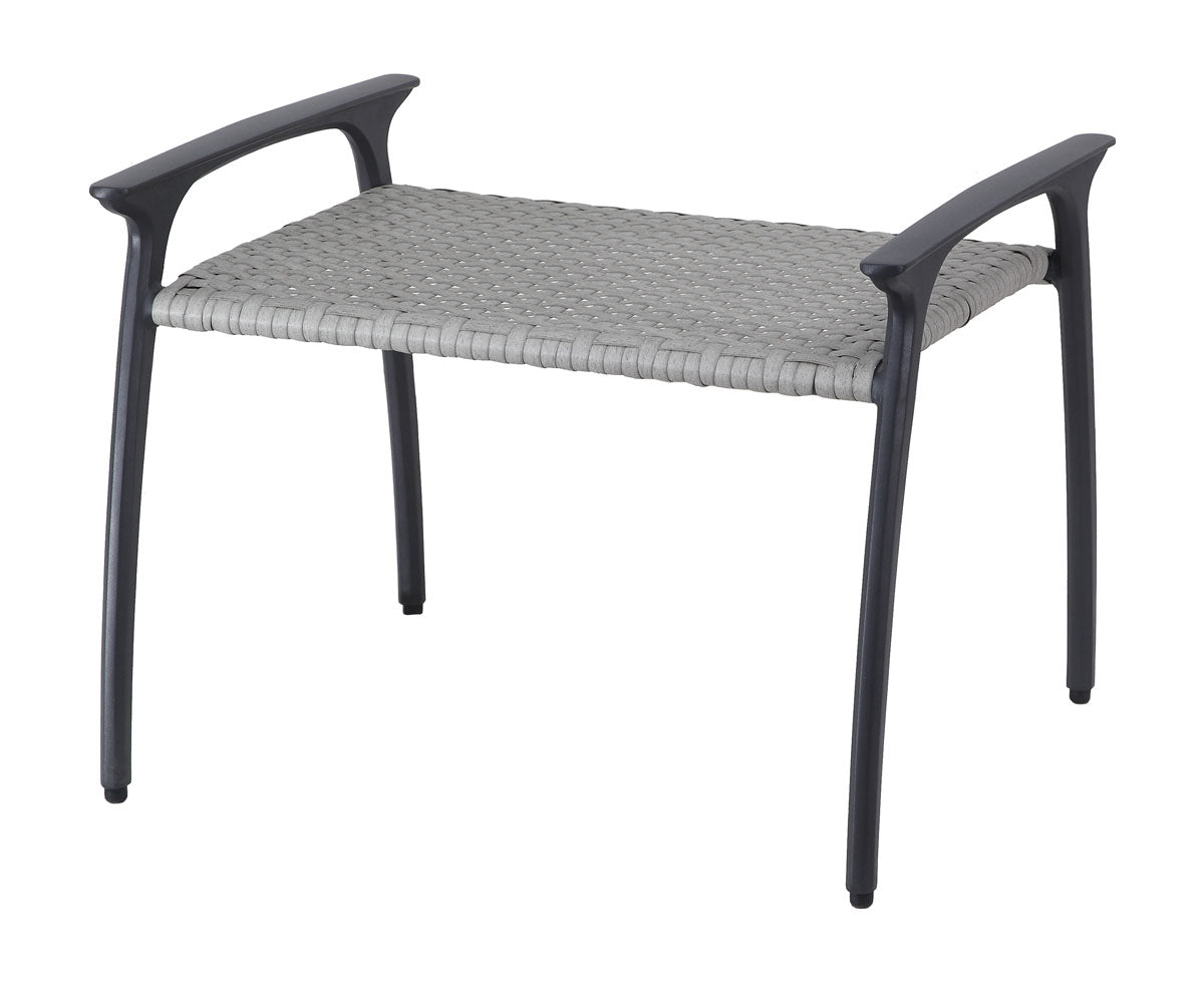 Gensun Amari Woven Ottoman in Carbon