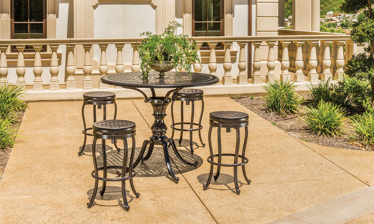 Gensun Backless Swivel Bar & Balcony Stool collection, lifestyle photo
