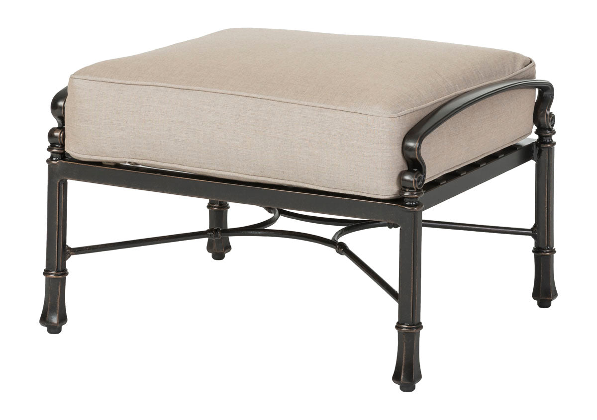 Gensun Bella Vista Cushion Ottoman in Midnight Gold