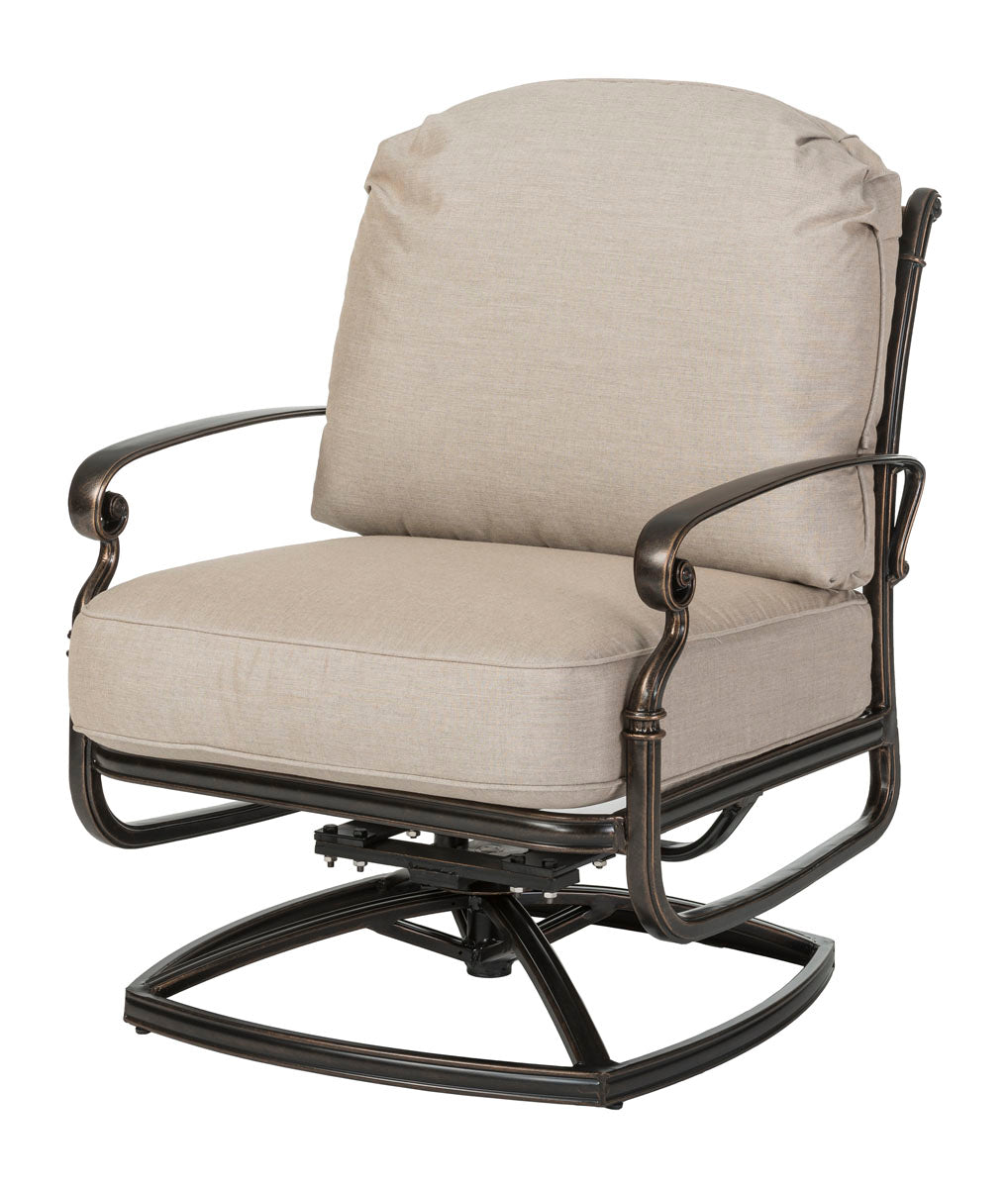 Gensun Bella Vista Cushion Swivel Rocking Lounge Chair in Midnight Gold