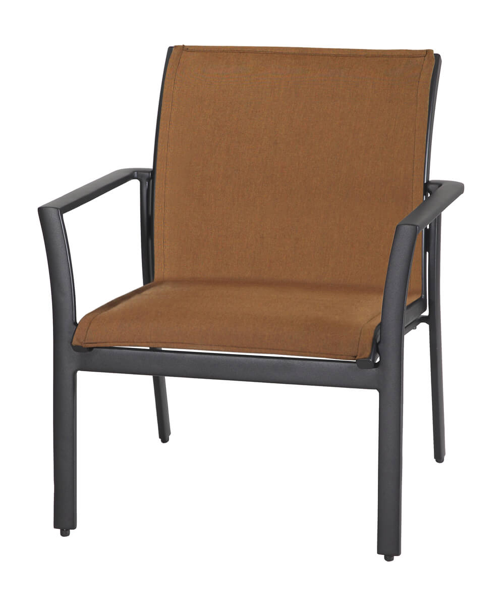 Gensun Echelon Padded Sling Lounge Chair (stacking) in Carbon