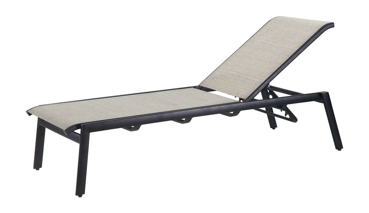 Gensun Echelon Sling Chaise Lounge (stacking) in Carbon