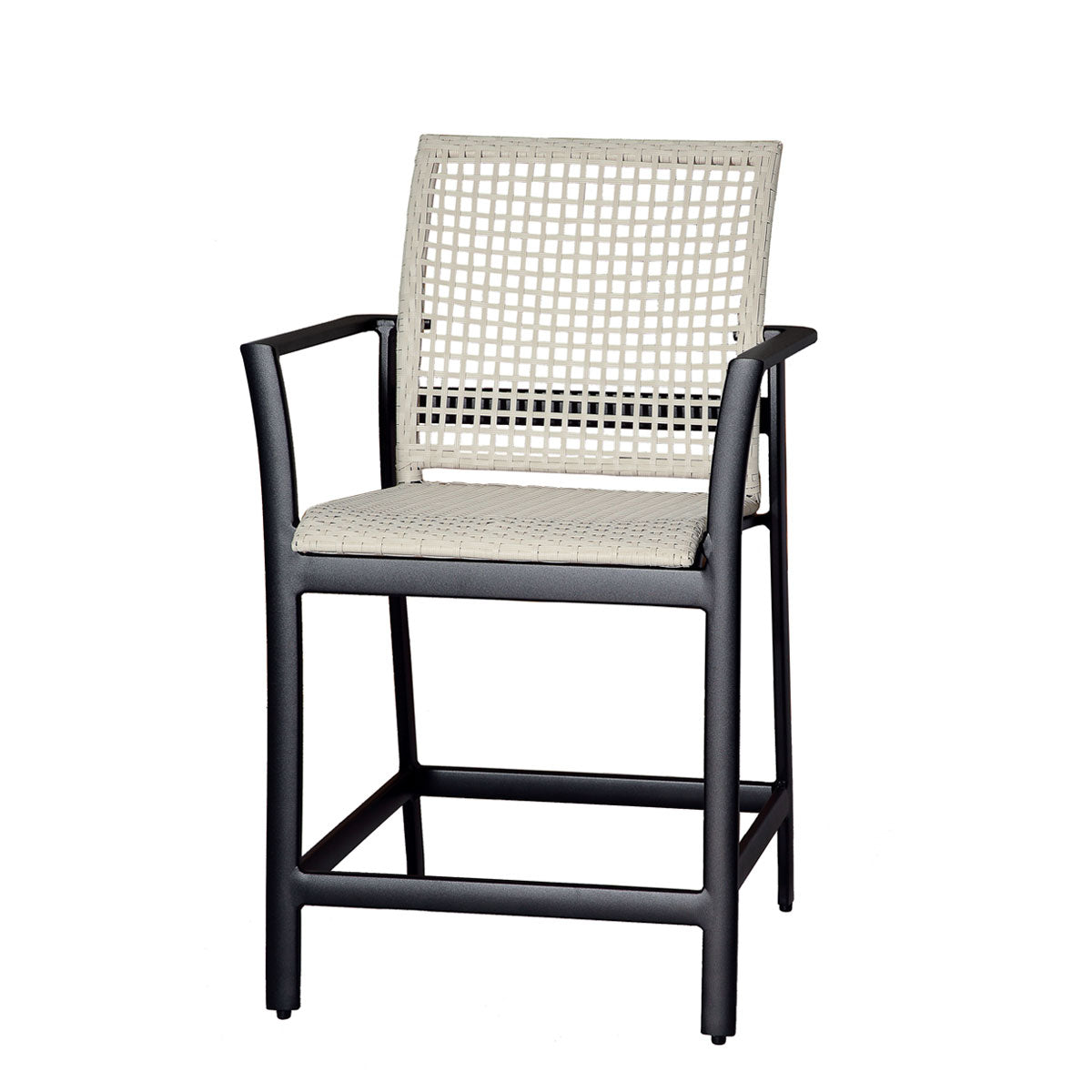 Gensun Echelon Woven Stationary Balcony Stool in Carbon