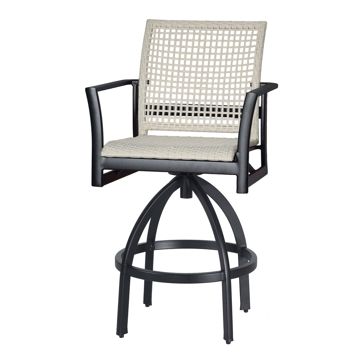 Gensun Echelon Woven Swivel Bar Stool in Carbon