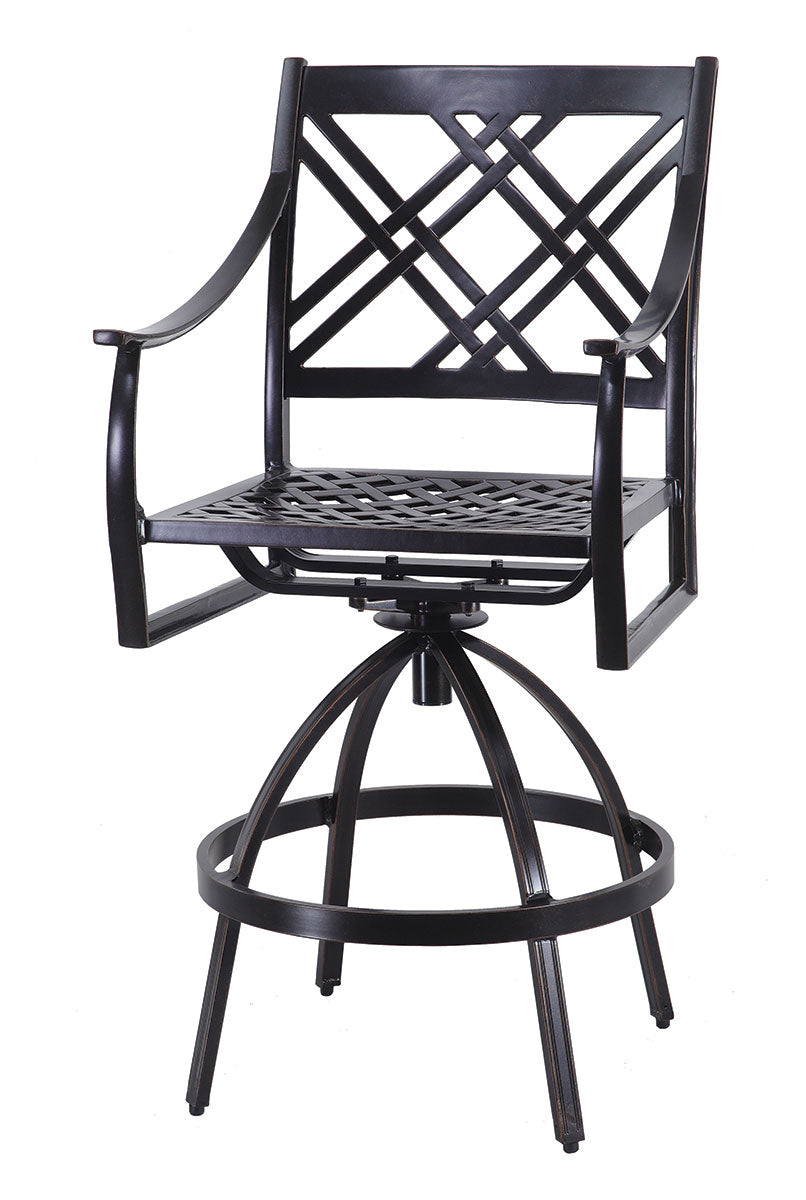 Gensun Edge Swivel Bar Stool in Midnight Gold