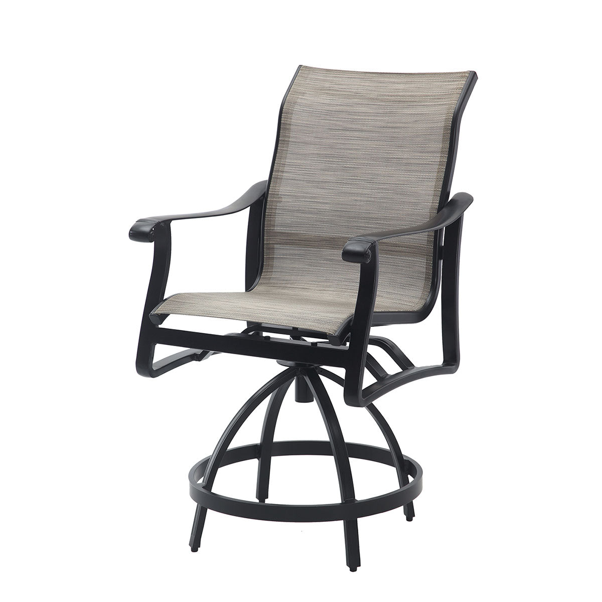 Gensun Lucerne Sling Swivel Balcony Stool in Midnight Gold