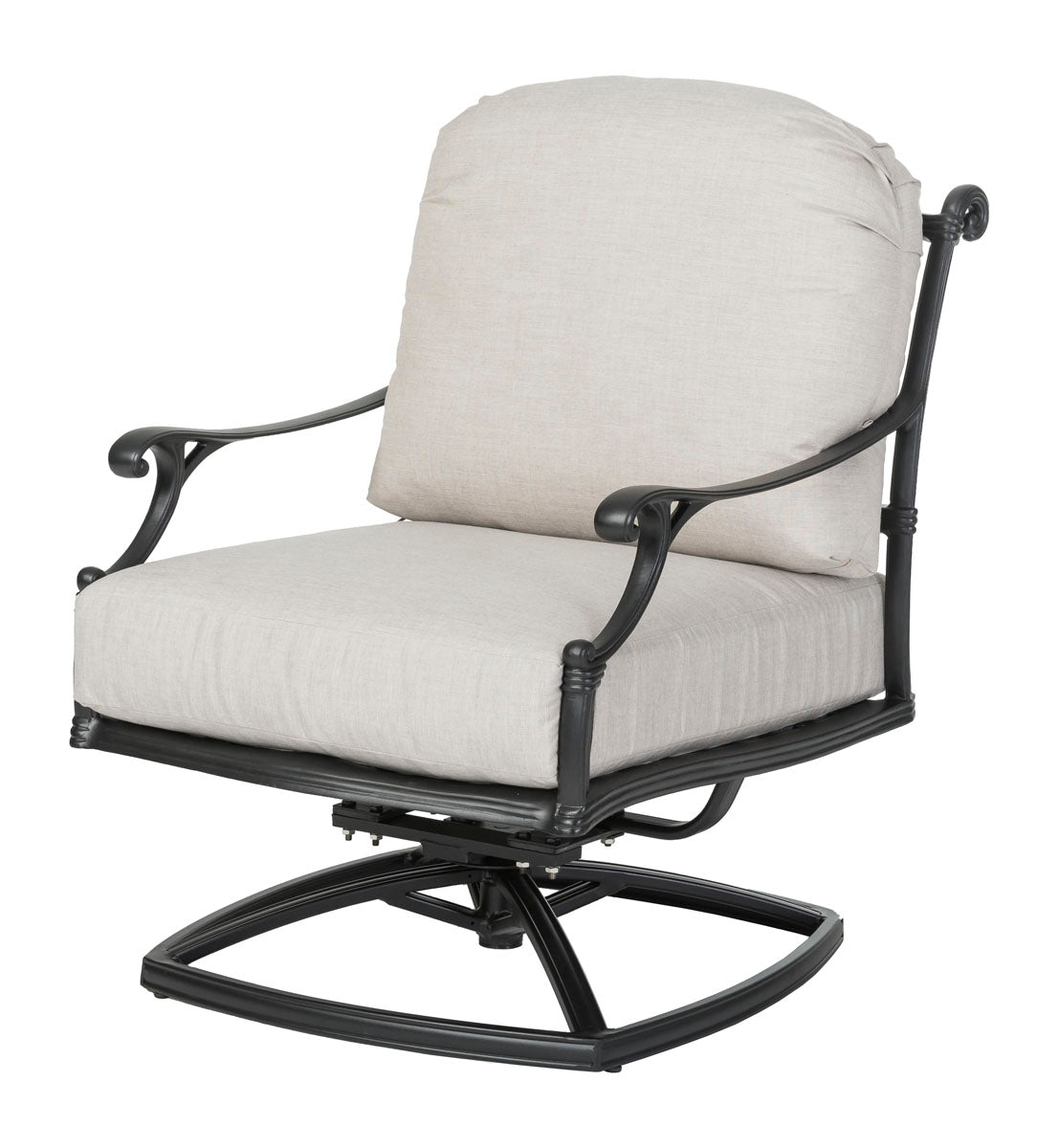 Gensun Michigan Cushion Swivel Rocking Lounge Chair in Black