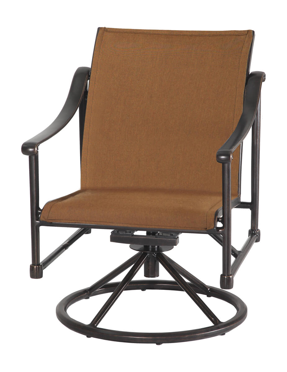 Gensun Morro Bay Padded Sling Swivel Rocking Lounge Chair in Carbon