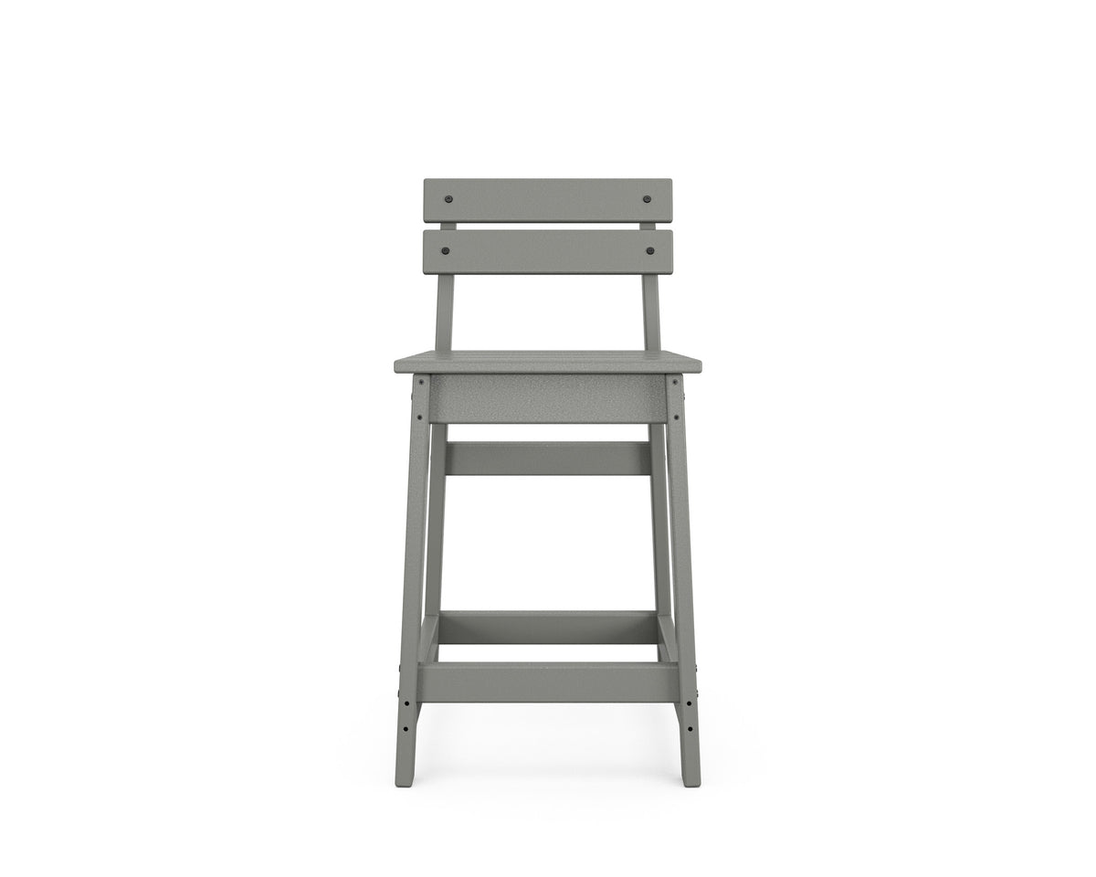 POLYWOOD Modern Studio Plaza Lowback Counter Chair angle view
