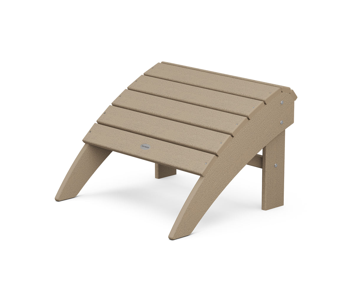 POLYWOOD Vineyard Curveback Adirondack Ottoman in Vintage Sahara