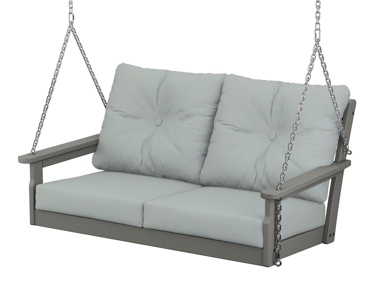 POLYWOOD Vineyard Deep Seating Swing in Slate Grey / Spa