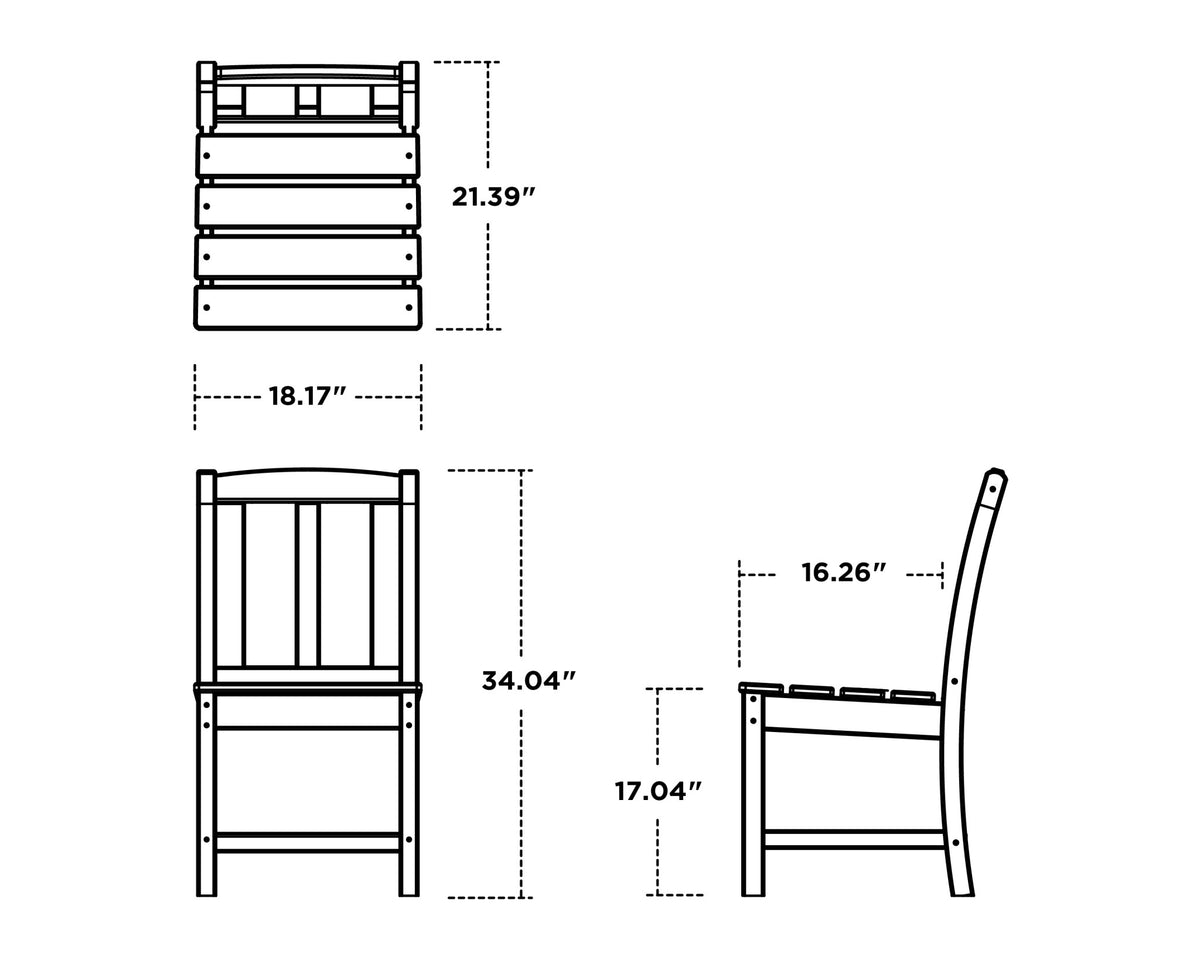 POLYWOOD Mission Dining Side Chair dimensions