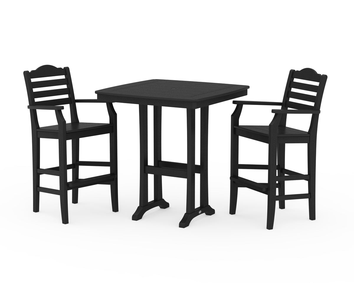 POLYWOOD Savannah 3-Piece Bar Set in Black