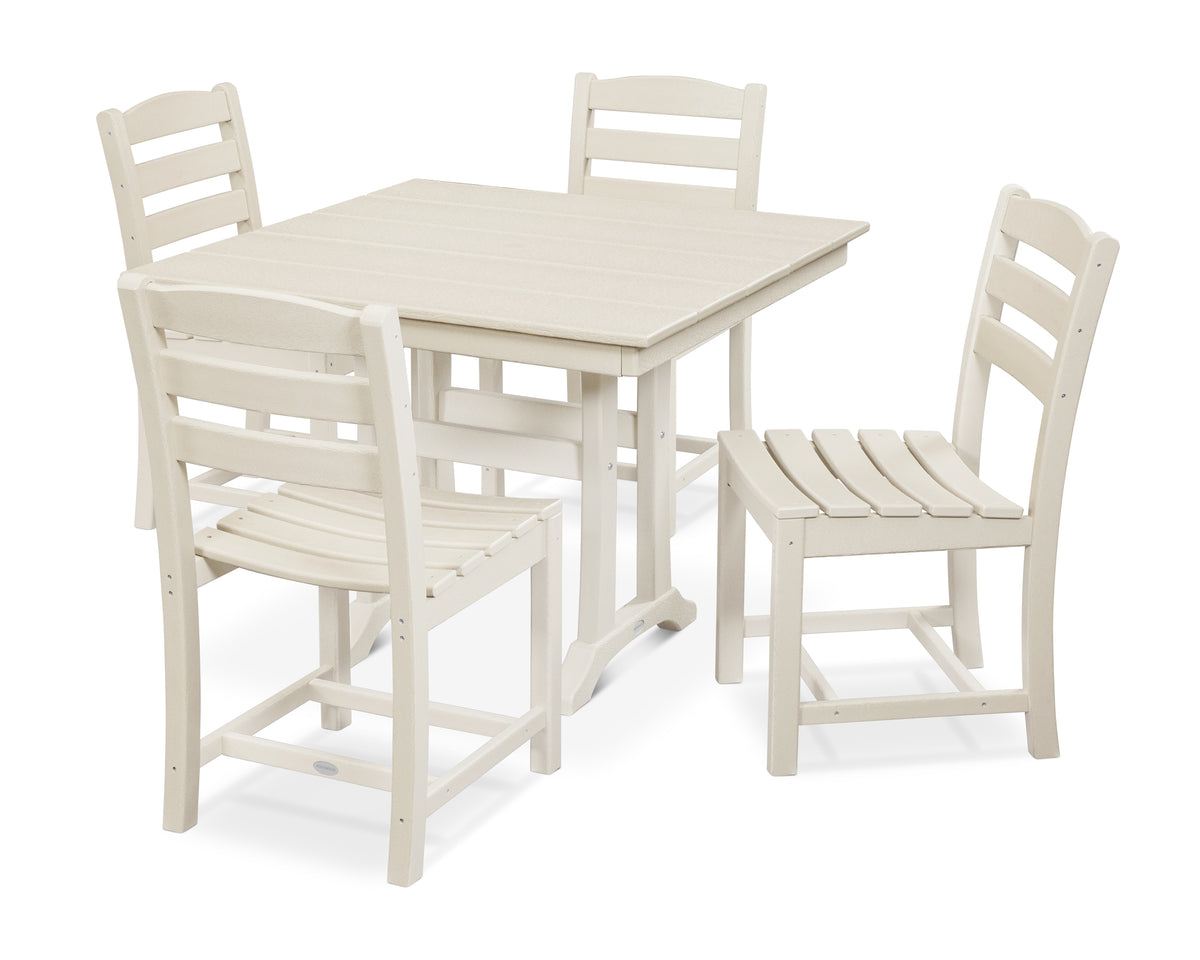 POLYWOOD La Casa Café 5-Piece Side Chair Dining Set in Sand