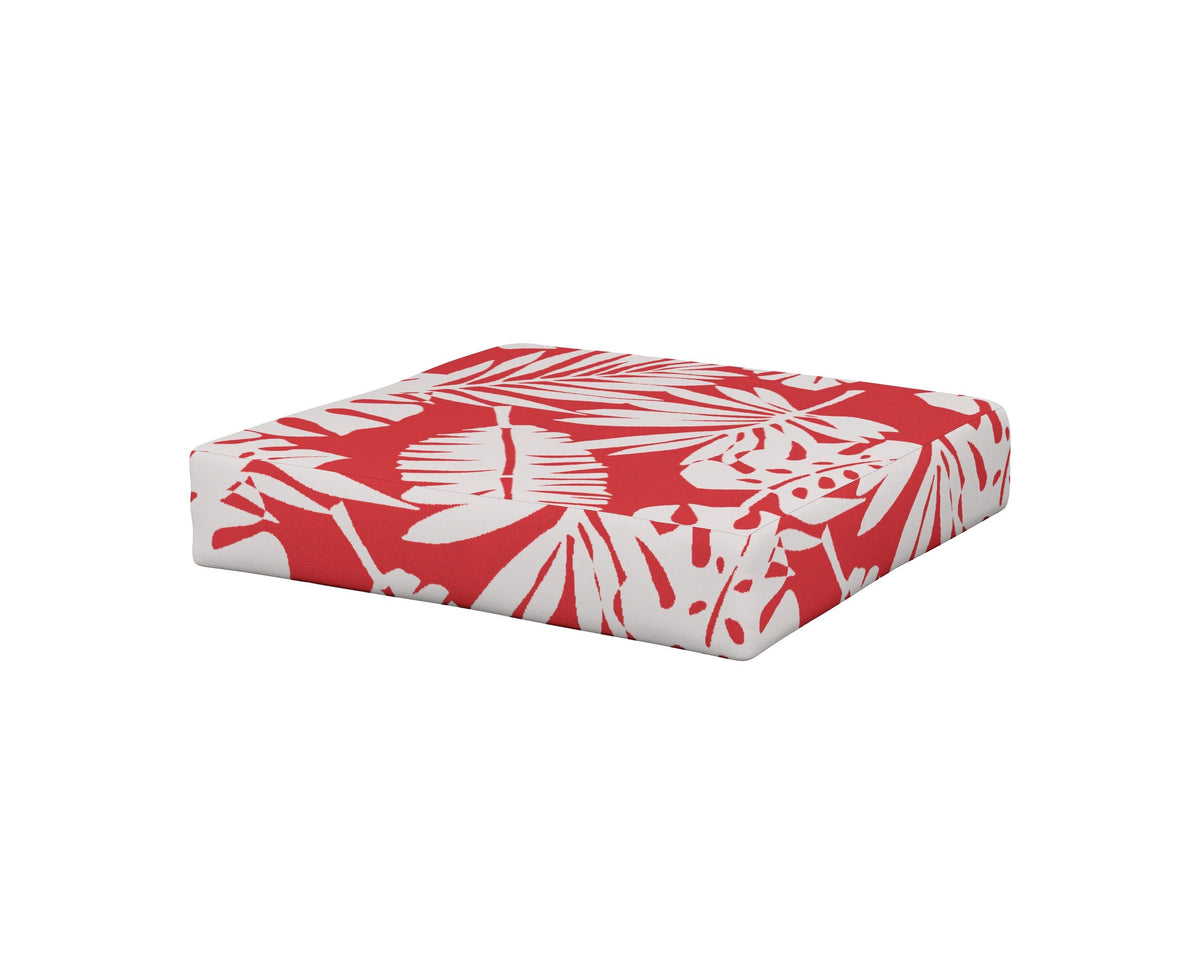 POLYWOOD Prescott Ottoman Cushion in Leaf Crimson