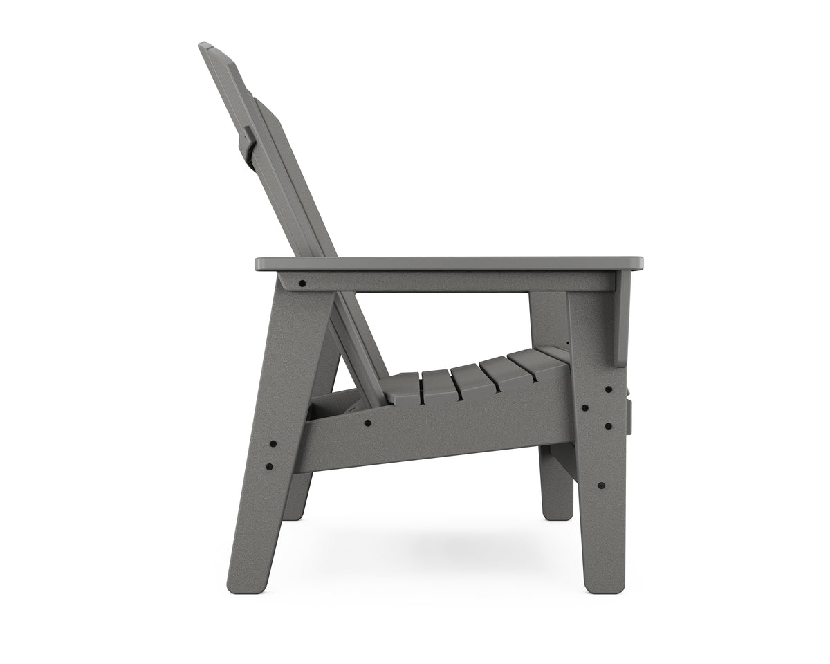 Alternate view of the POLYWOOD Nautical Grand Upright Adirondack Chair in Slate Grey