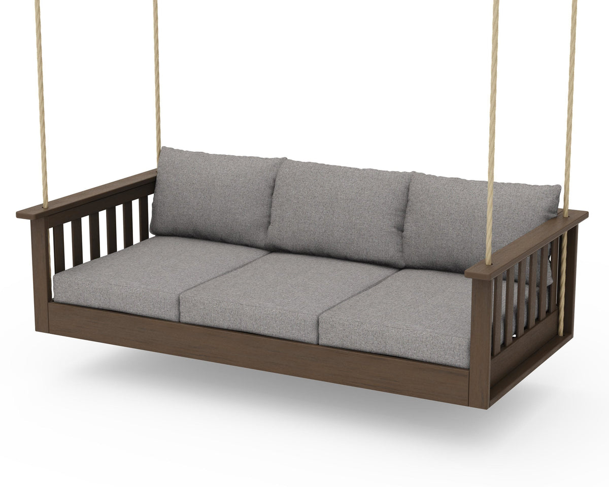 POLYWOOD Vineyard Daybed Swing in Kona / Grey Mist