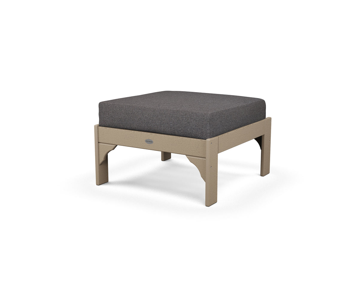 POLYWOOD Vineyard Deep Seating Ottoman in Vintage Sahara / Ash Charcoal