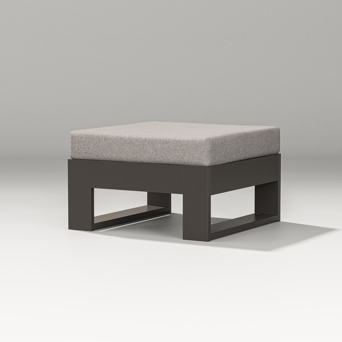 POLYWOOD Latitude Lounge Ottoman in Vintage Coffee / Weathered Tweed