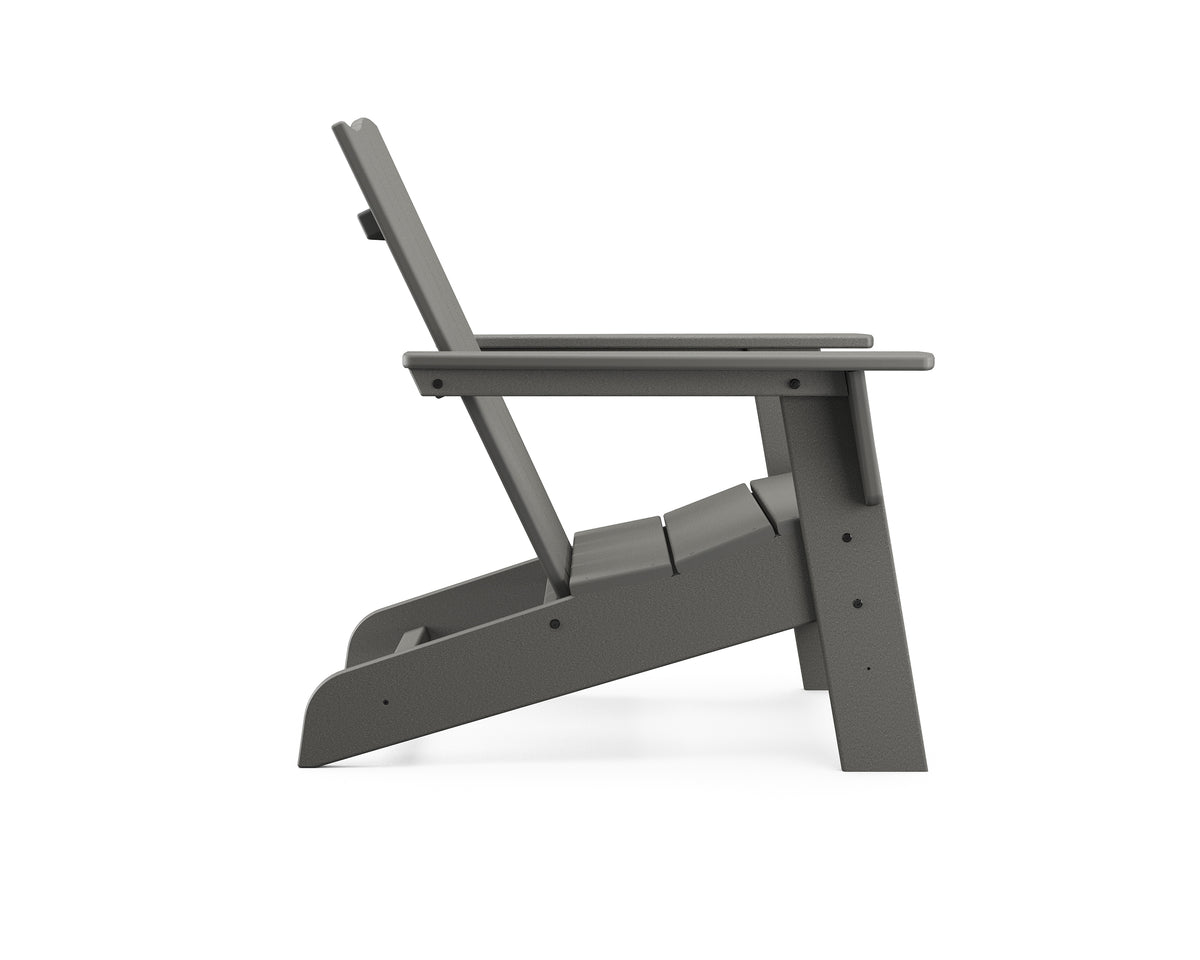 Angled view of the POLYWOOD The Wave Chair Right in Slate Grey