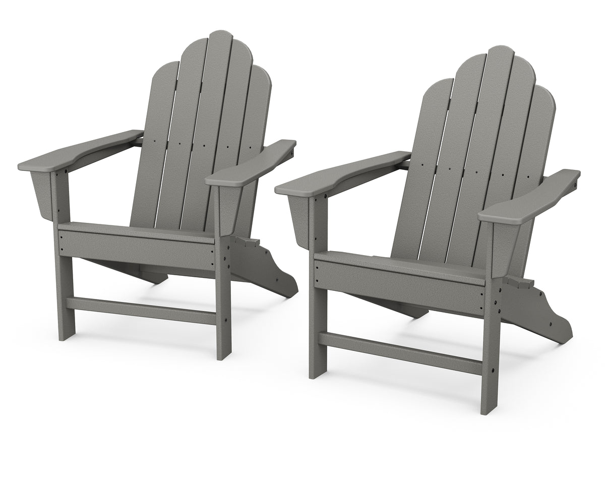 POLYWOOD Long Island Adirondack 2-Piece Set in Slate Grey