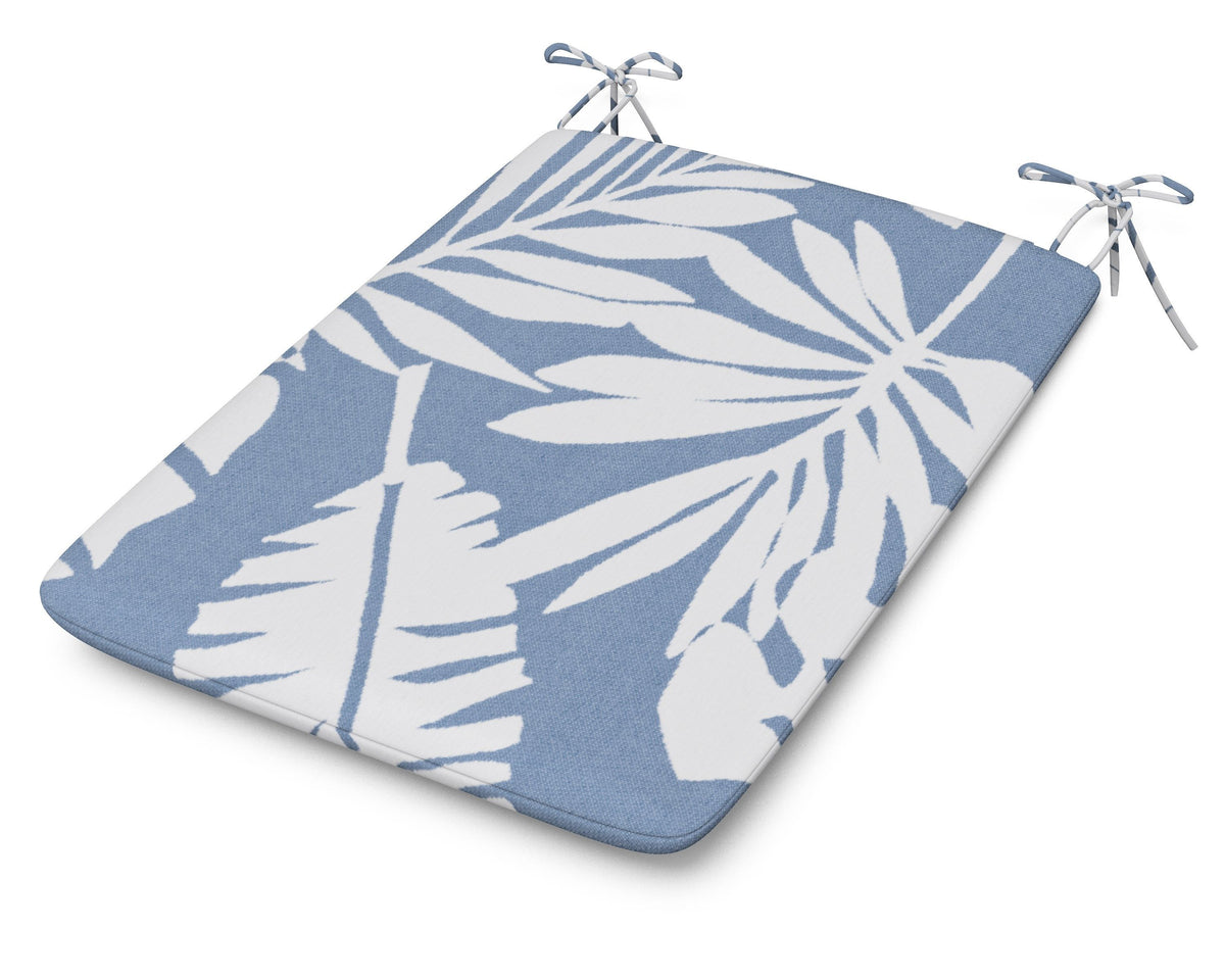POLYWOOD 1100 Plaza Seat Pad in Leaf Sky Blue