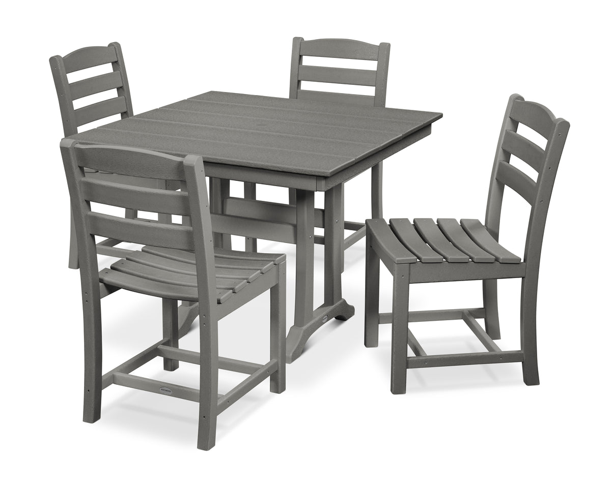 POLYWOOD La Casa Café 5-Piece Side Chair Dining Set in Slate Grey