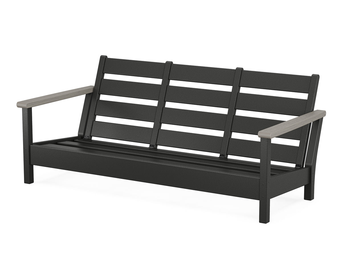 POLYWOOD Harbour Sofa Frame in Black / Driftwood