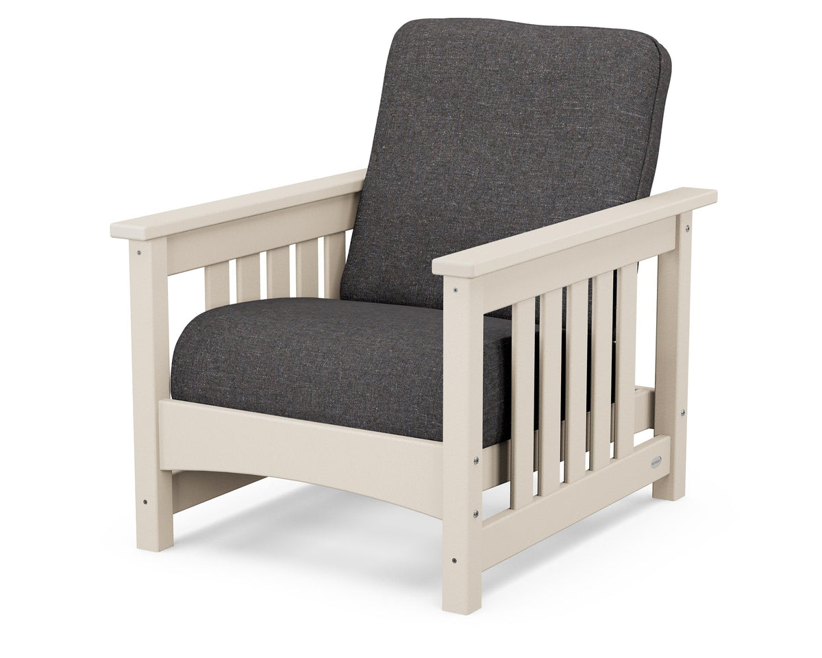 POLYWOOD Club Mission Chair in Sand / Ash Charcoal