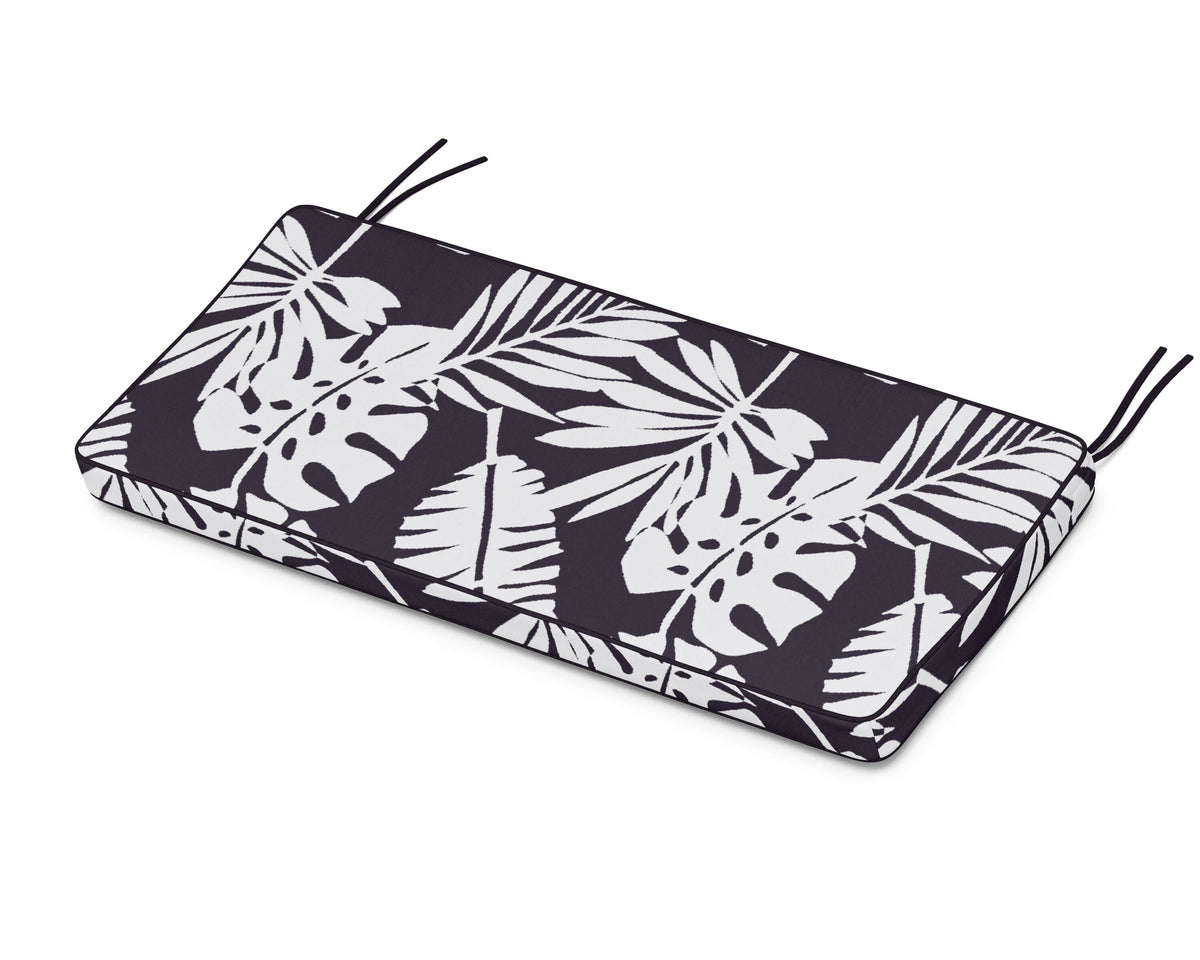 POLYWOOD Chinoiserie 48" Bench Seat Cushion in Leaf Navy