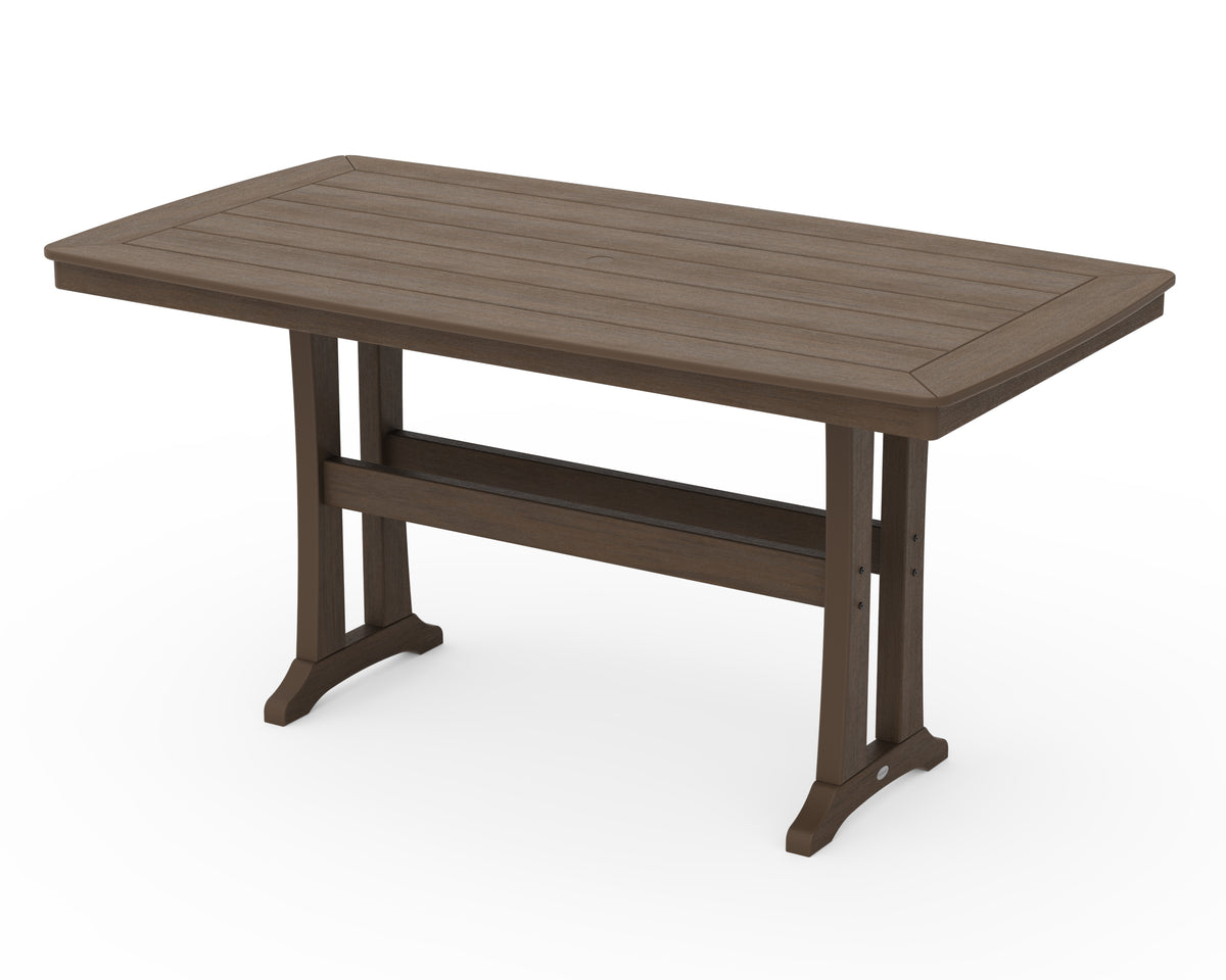 POLYWOOD Nautical Trestle 38" x 73" Counter Table in Kona