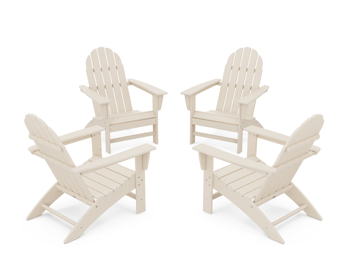 POLYWOOD Vineyard 4-Piece Adirondack Conversation Set in Sand