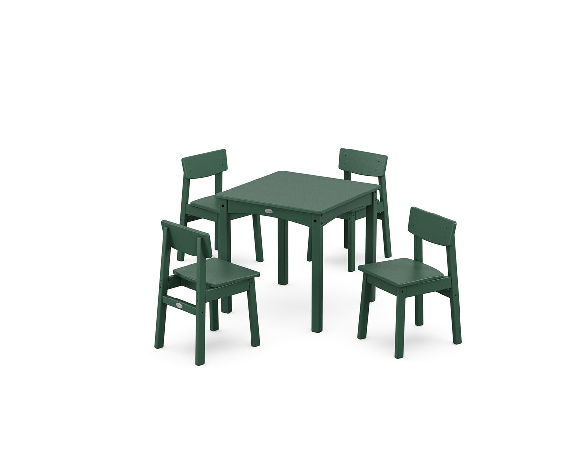 POLYWOOD Modern Studio Kids 5-Piece Dining Set in Green