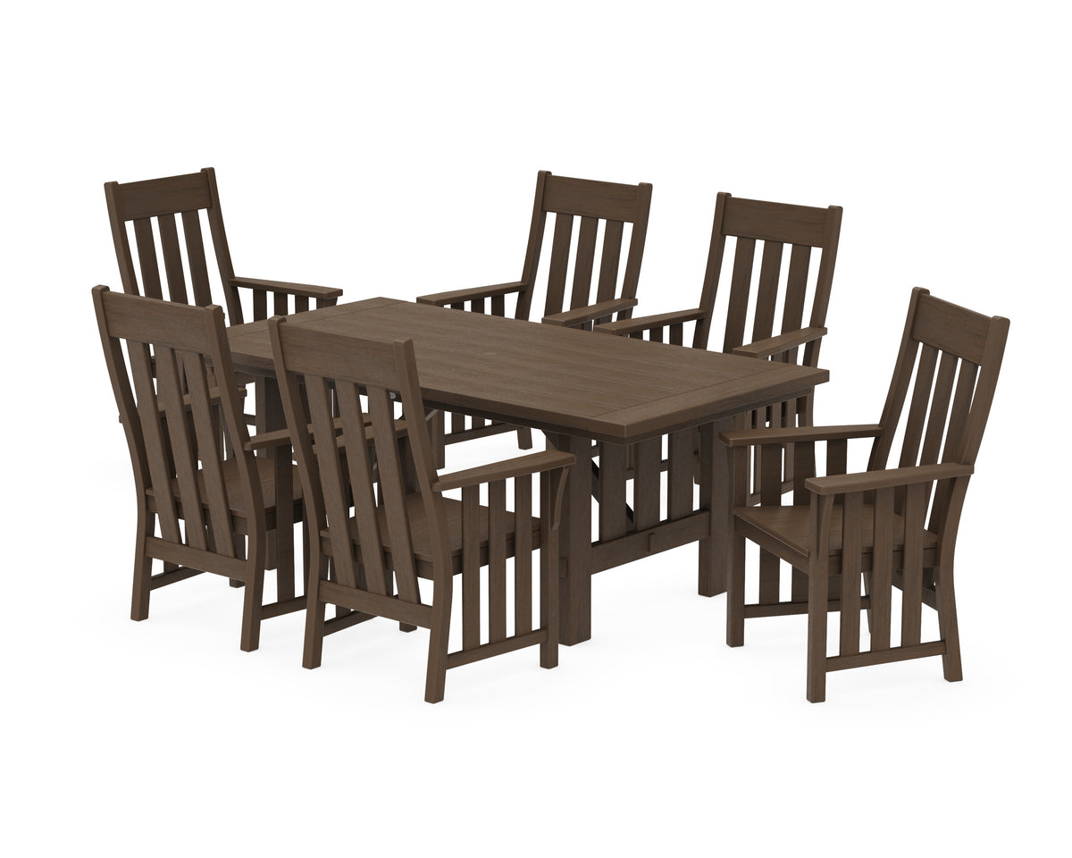 POLYWOOD Acadia Arm Chair 7-Piece Dining Set in Kona
