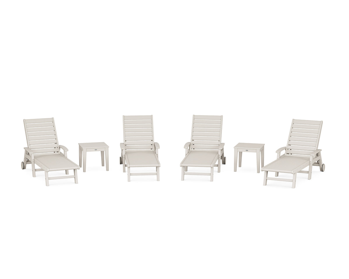 POLYWOOD Signature Chaise 6-Piece Set with Wheels in Sand