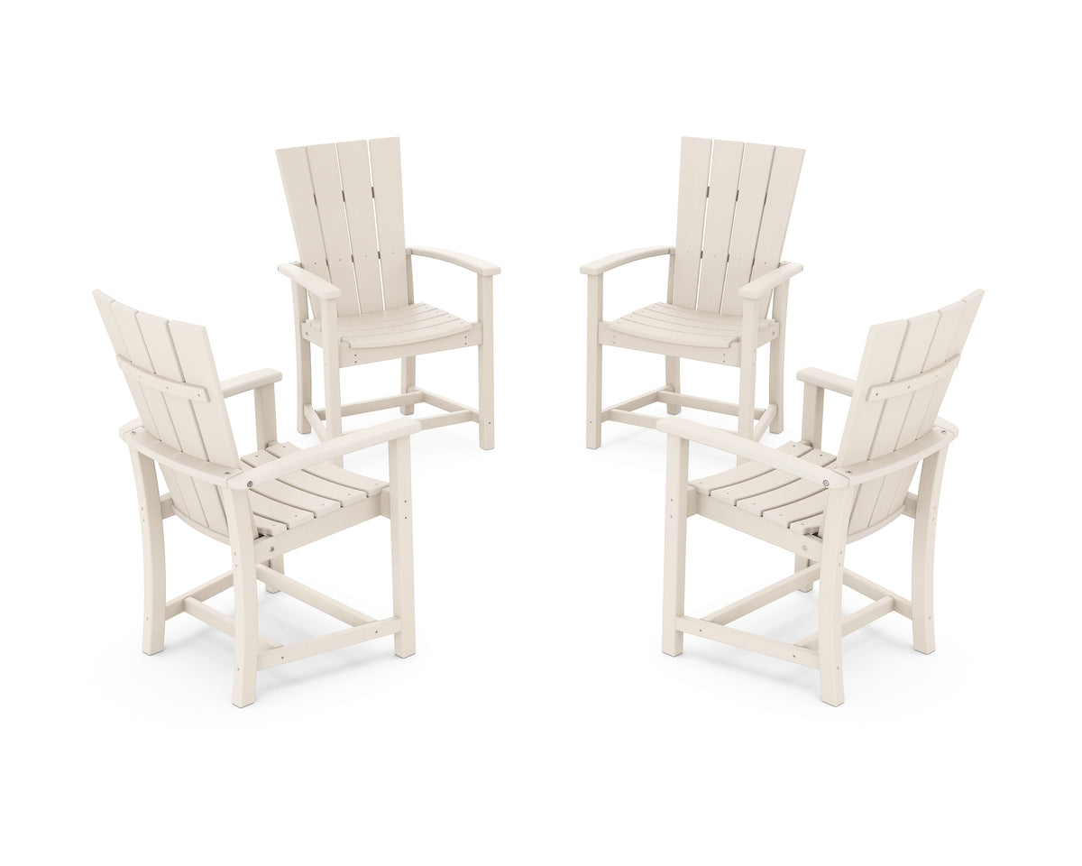 POLYWOOD Quattro 4-Piece Upright Adirondack Conversation Set in Sand